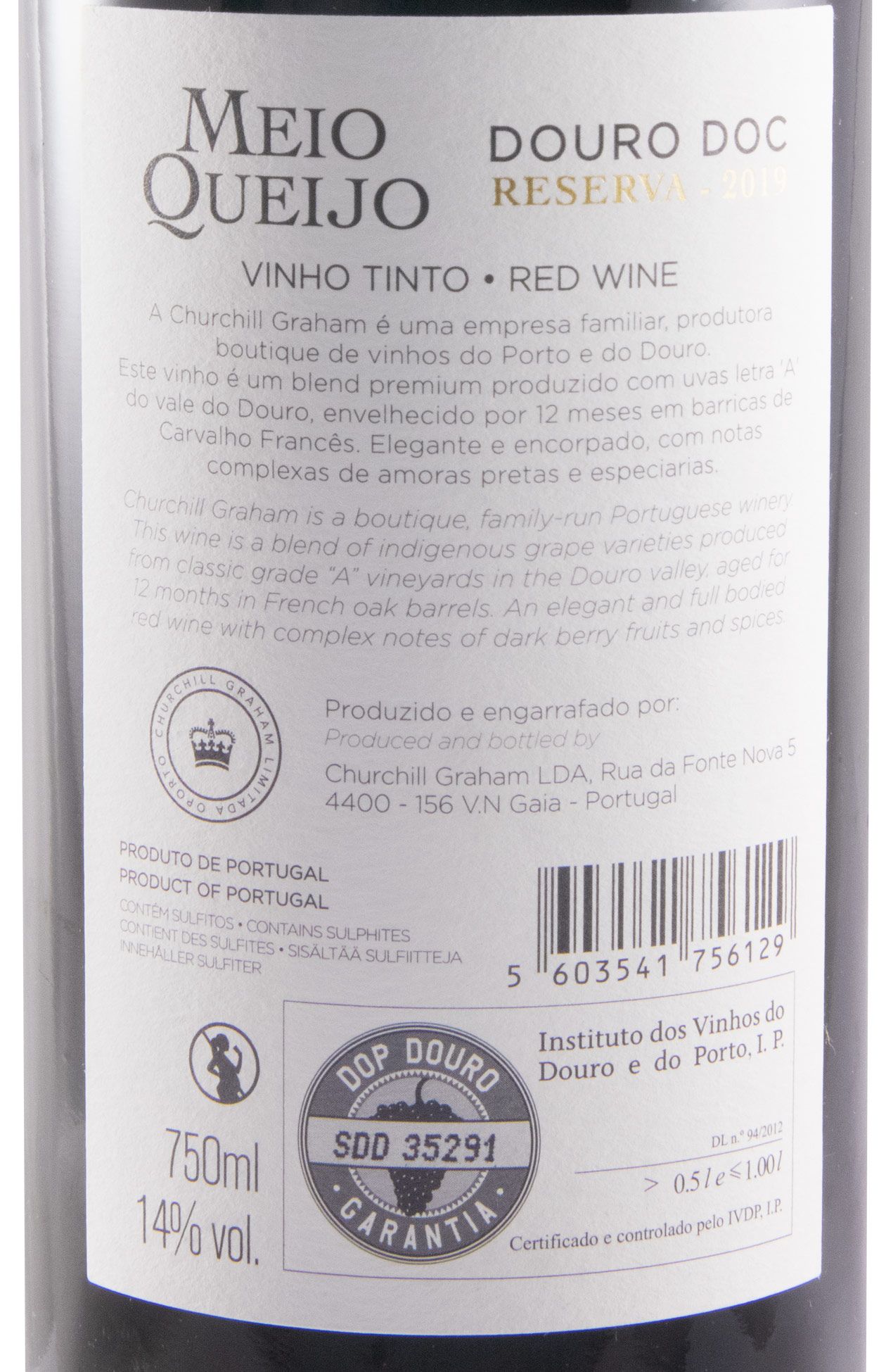 2019 Churchill's Meio Queijo Reserva red