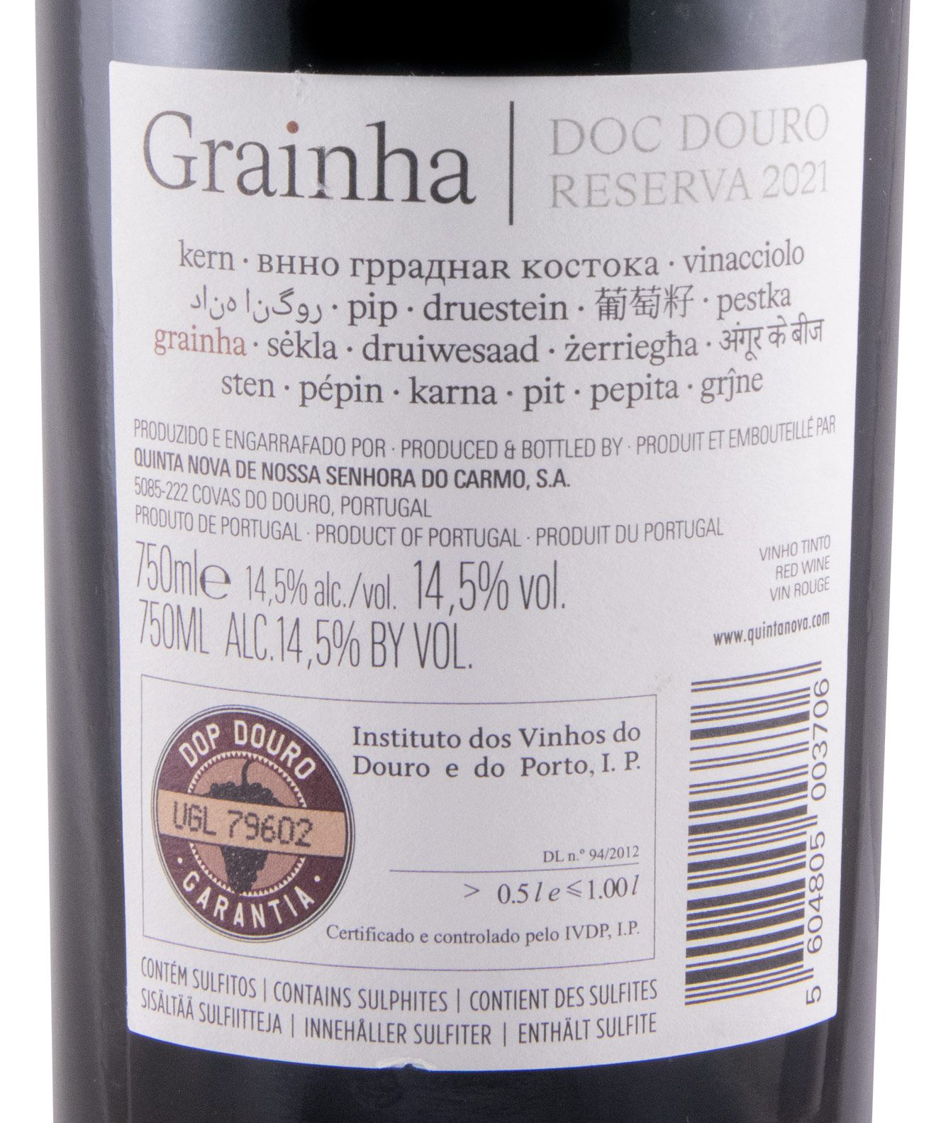 2021 Quinta Nova Grainha Reserva red