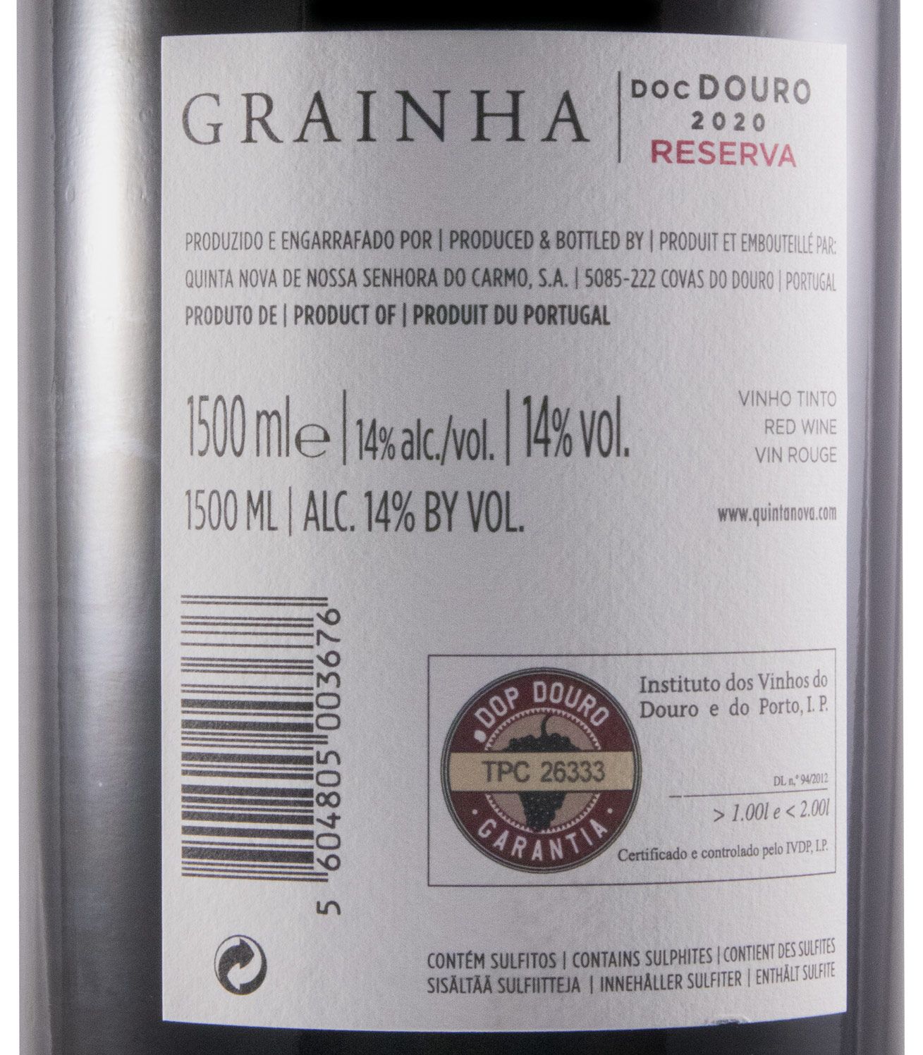 2020 Quinta Nova Grainha Reserva tinto 1,5L