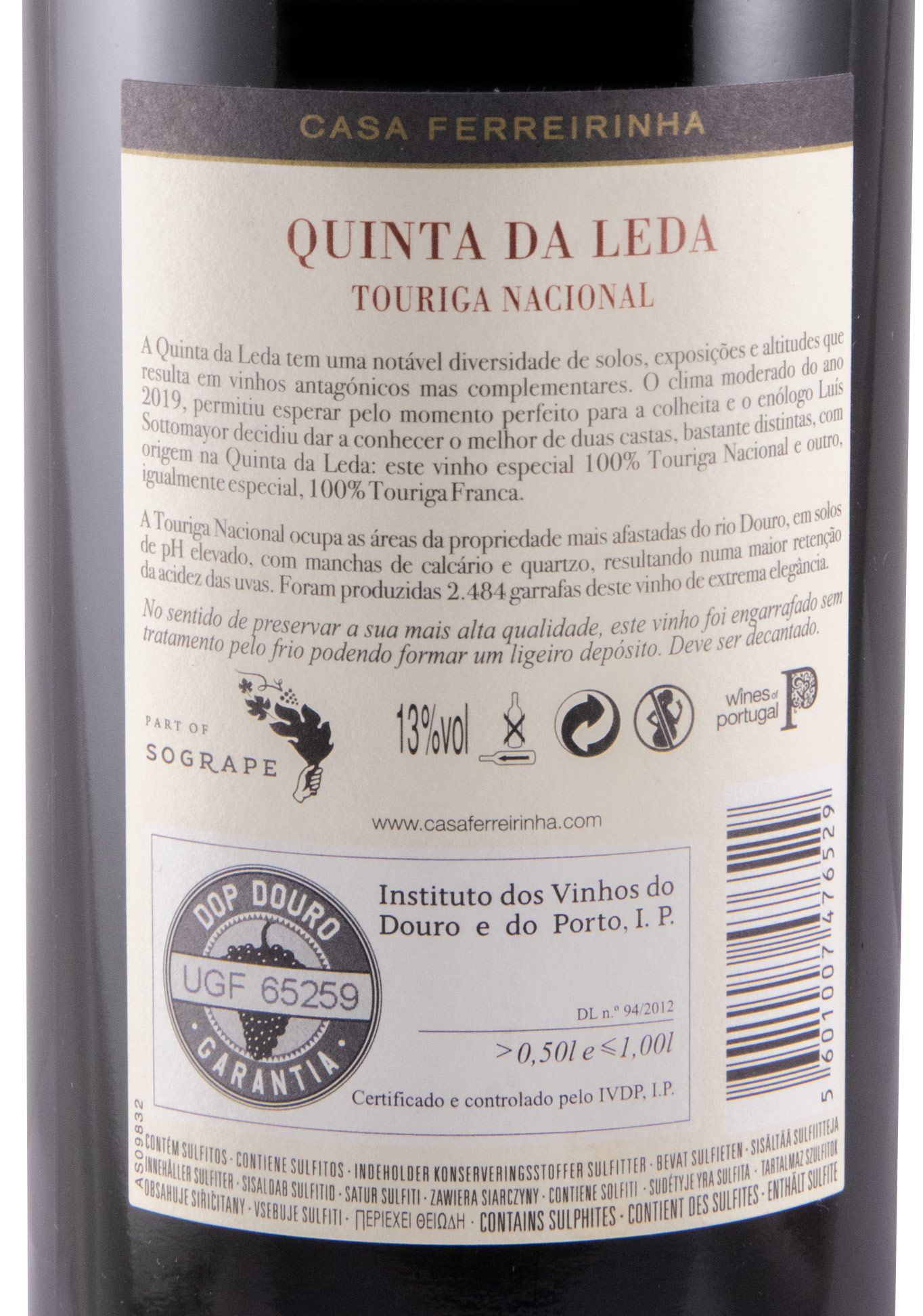 2019 Casa Ferreirinha Quinta da Leda Touriga Nacional tinto