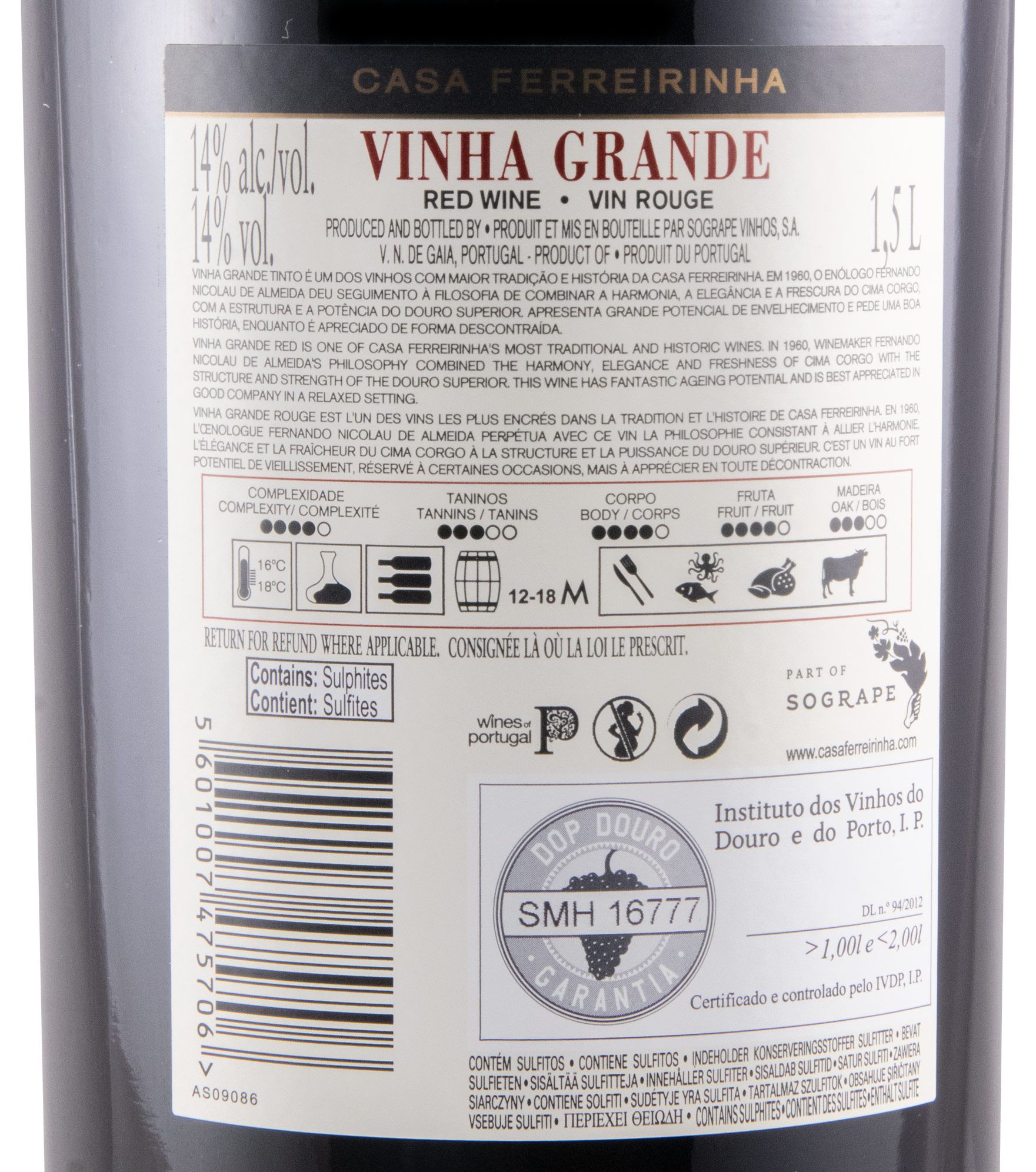 2019 Casa Ferreirinha Vinha Grande red 1.5L