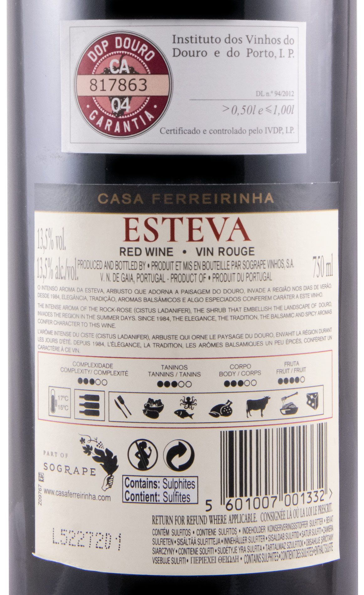 2020 Casa Ferreirinha Esteva tinto