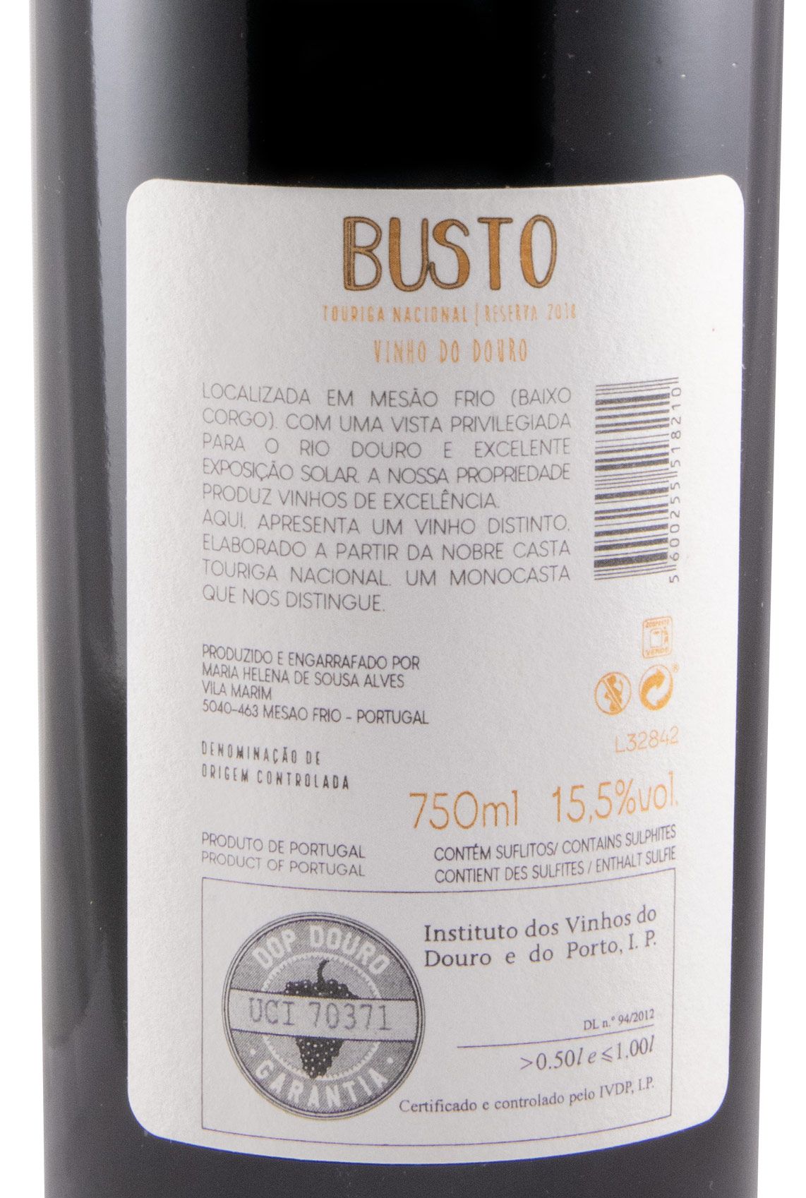 2018 Busto Touriga Nacional Reserva red