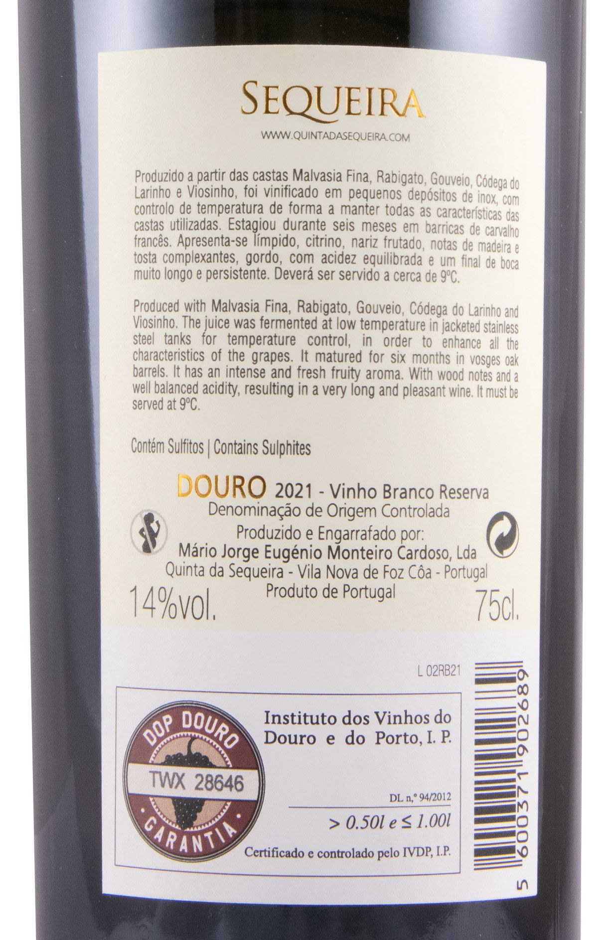 2021 Quinta da Sequeira Reserva branco