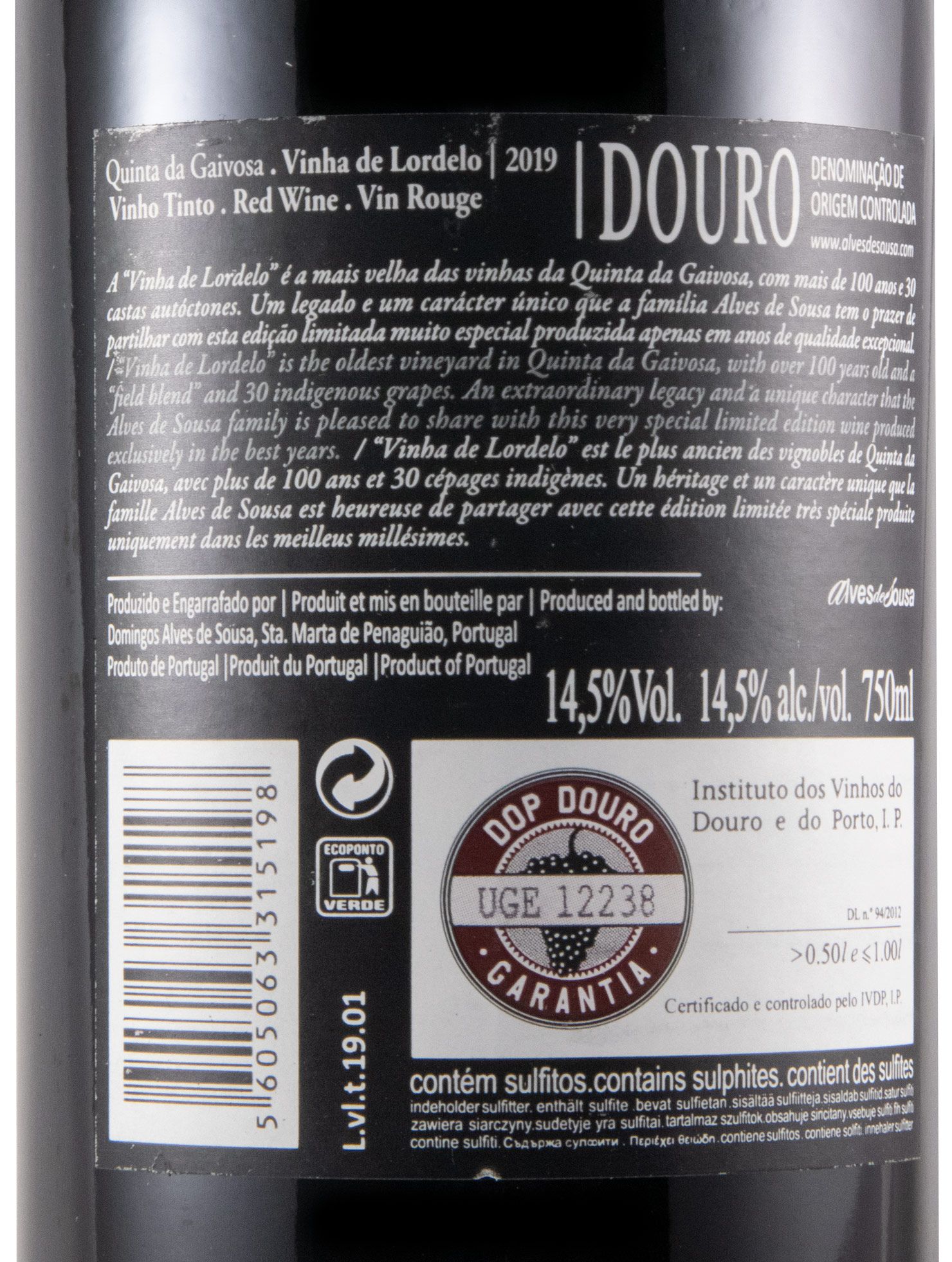 2019 Quinta da Gaivosa Vinha do Lordelo tinto