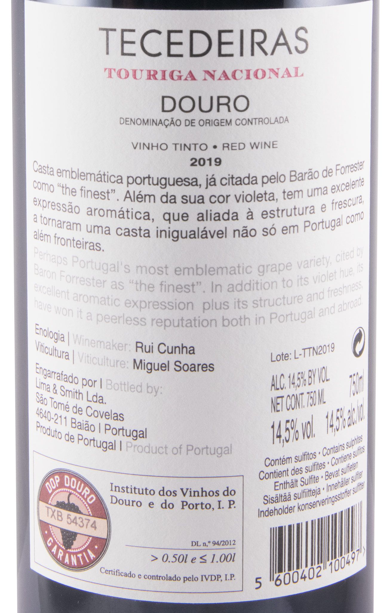 2019 Tecedeiras Touriga Nacional red