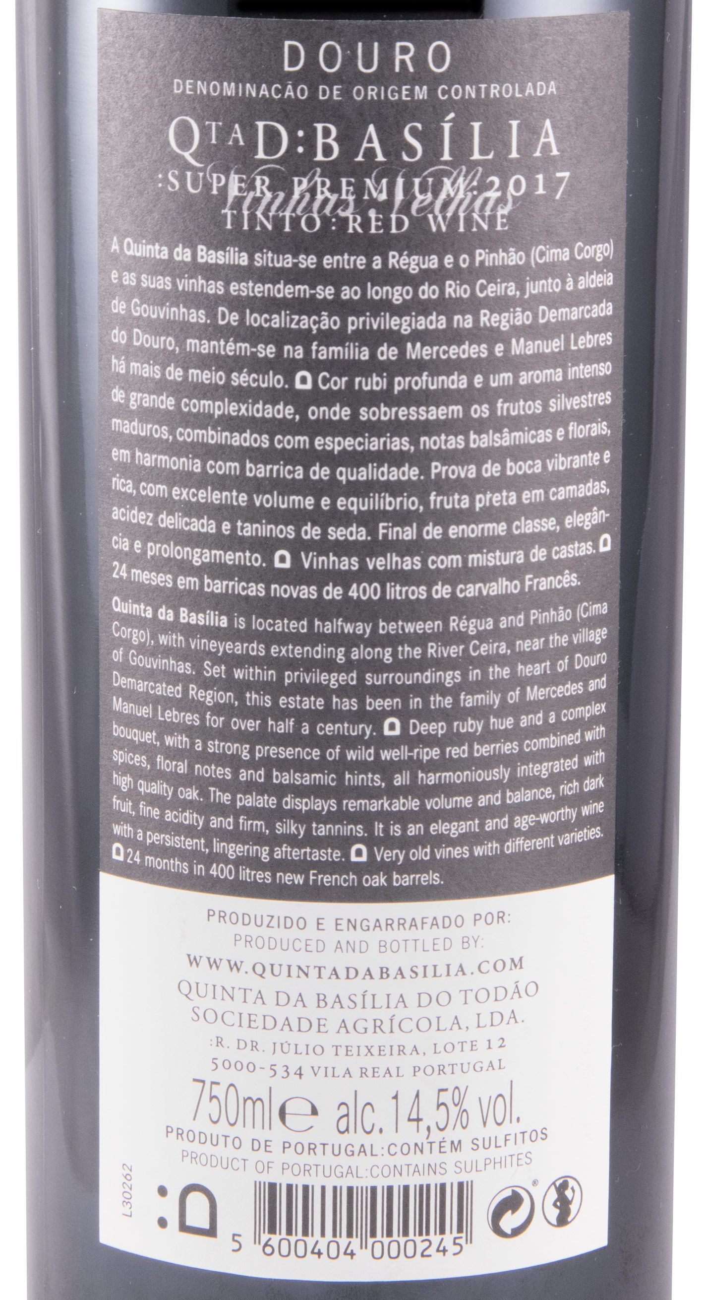 2017 Quinta da Basília Super Premium Vinhas Velhas red