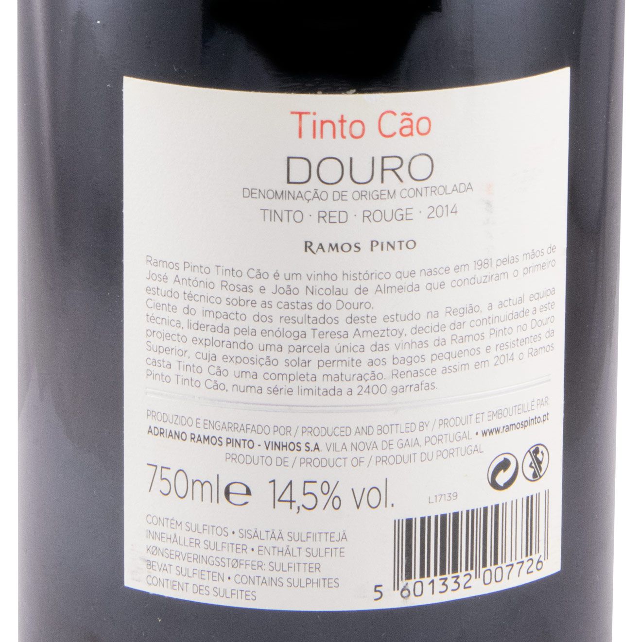 2014 Ramos Pinto Tinto Cão red