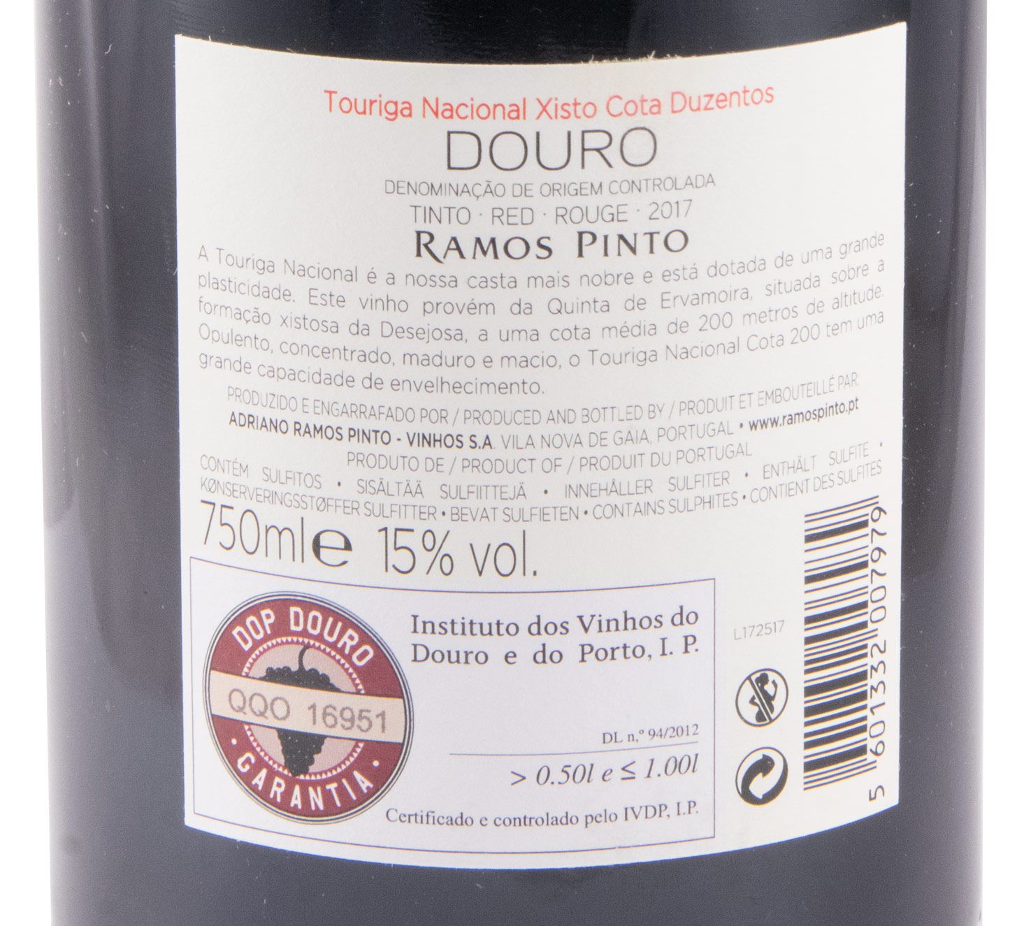 2017 Ramos Pinto Xisto Cota Duzentos Touriga Nacional red