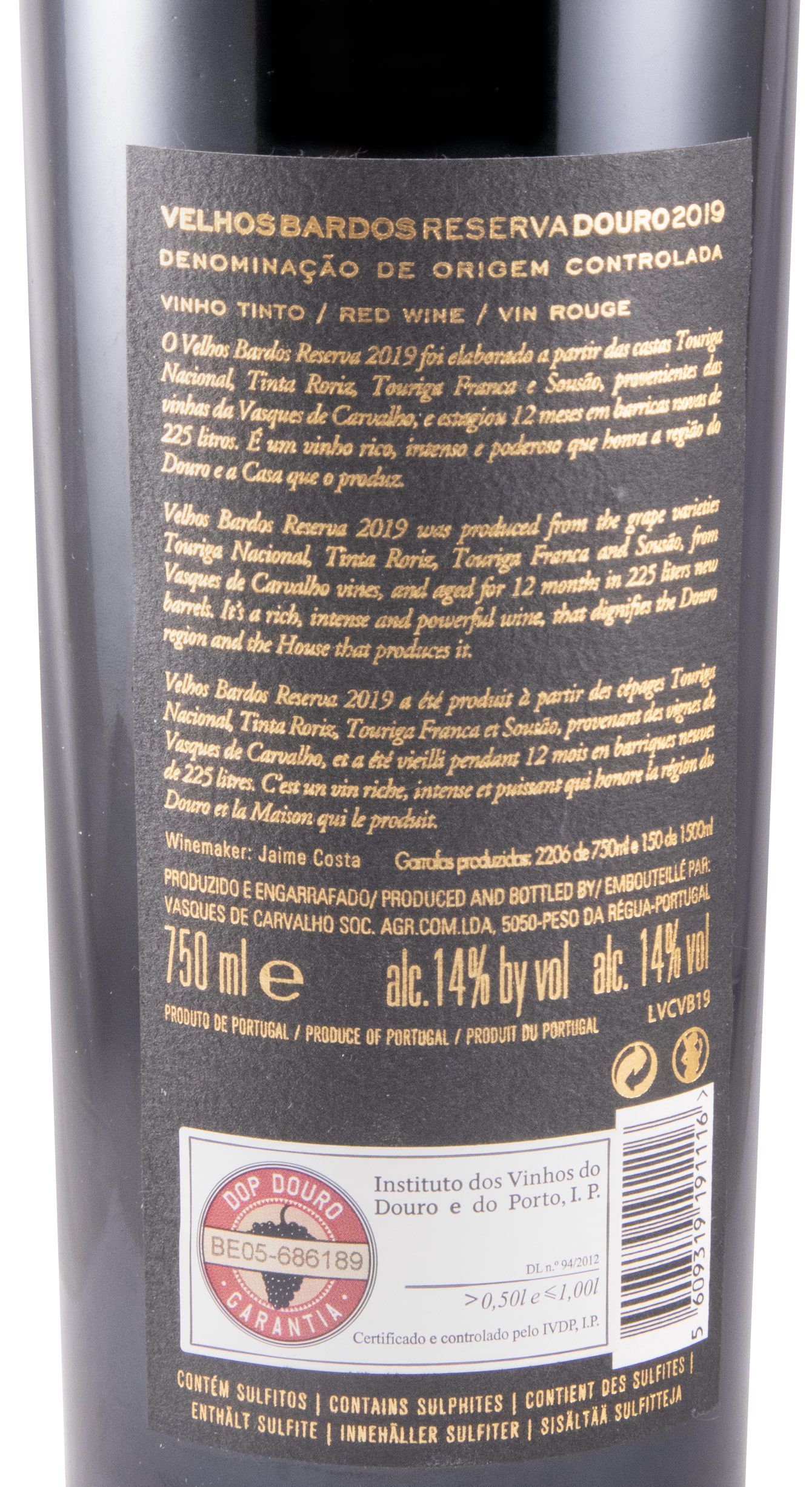 2019 Vasques Carvalho Velhos Bardos Reserva tinto