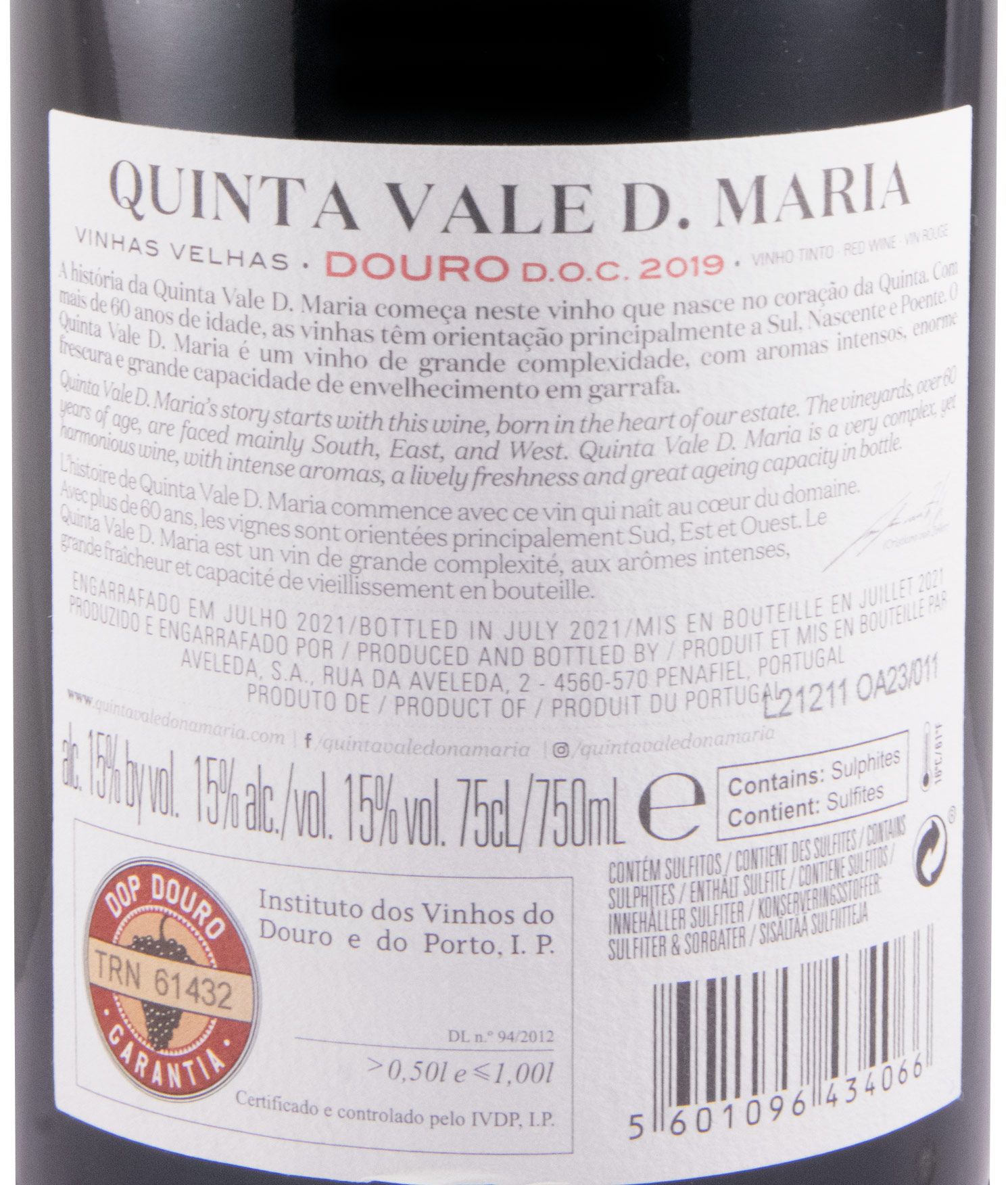 2019 Quinta Vale D. Maria Vinhas Velhas tinto