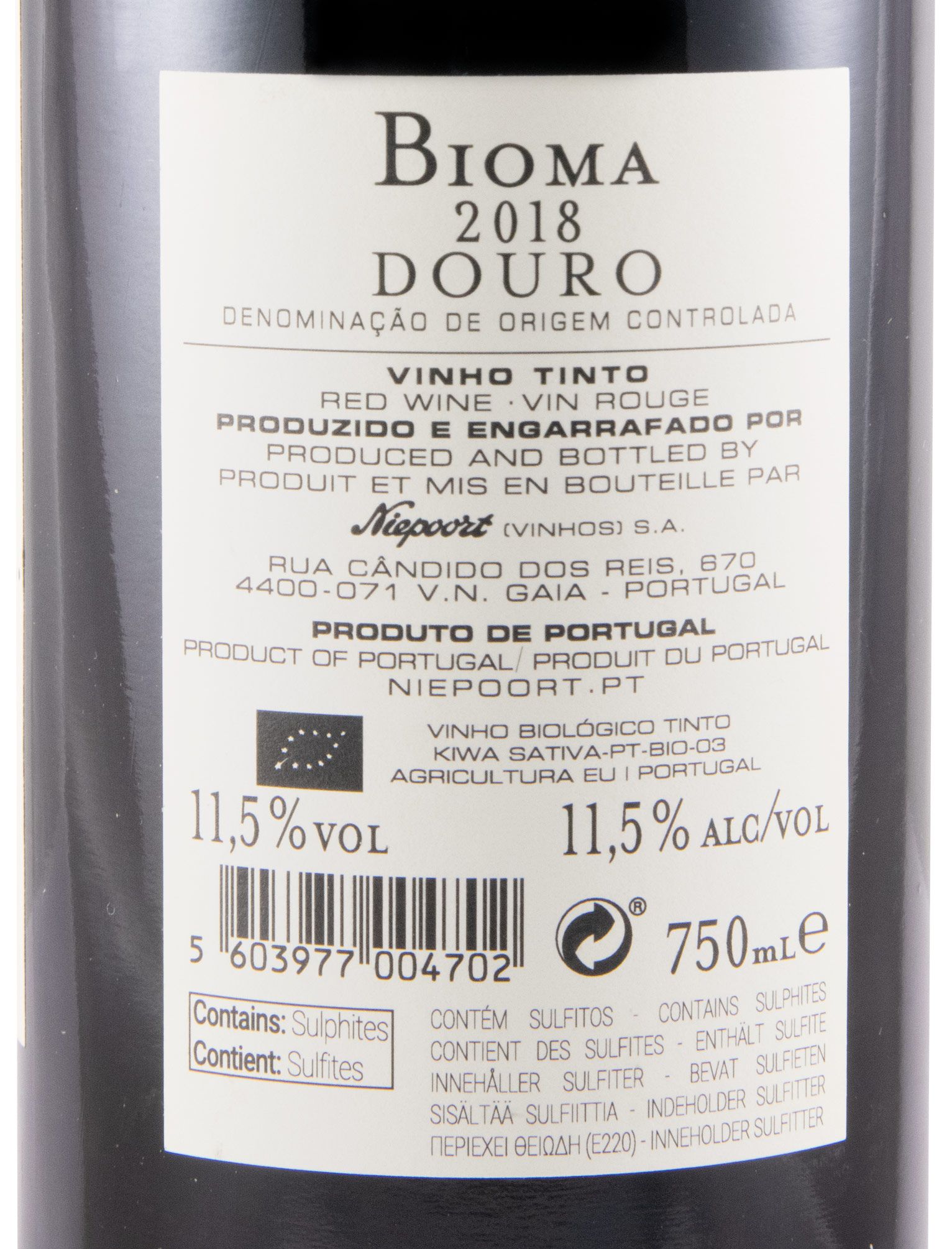 2018 Niepoort Bioma organic red