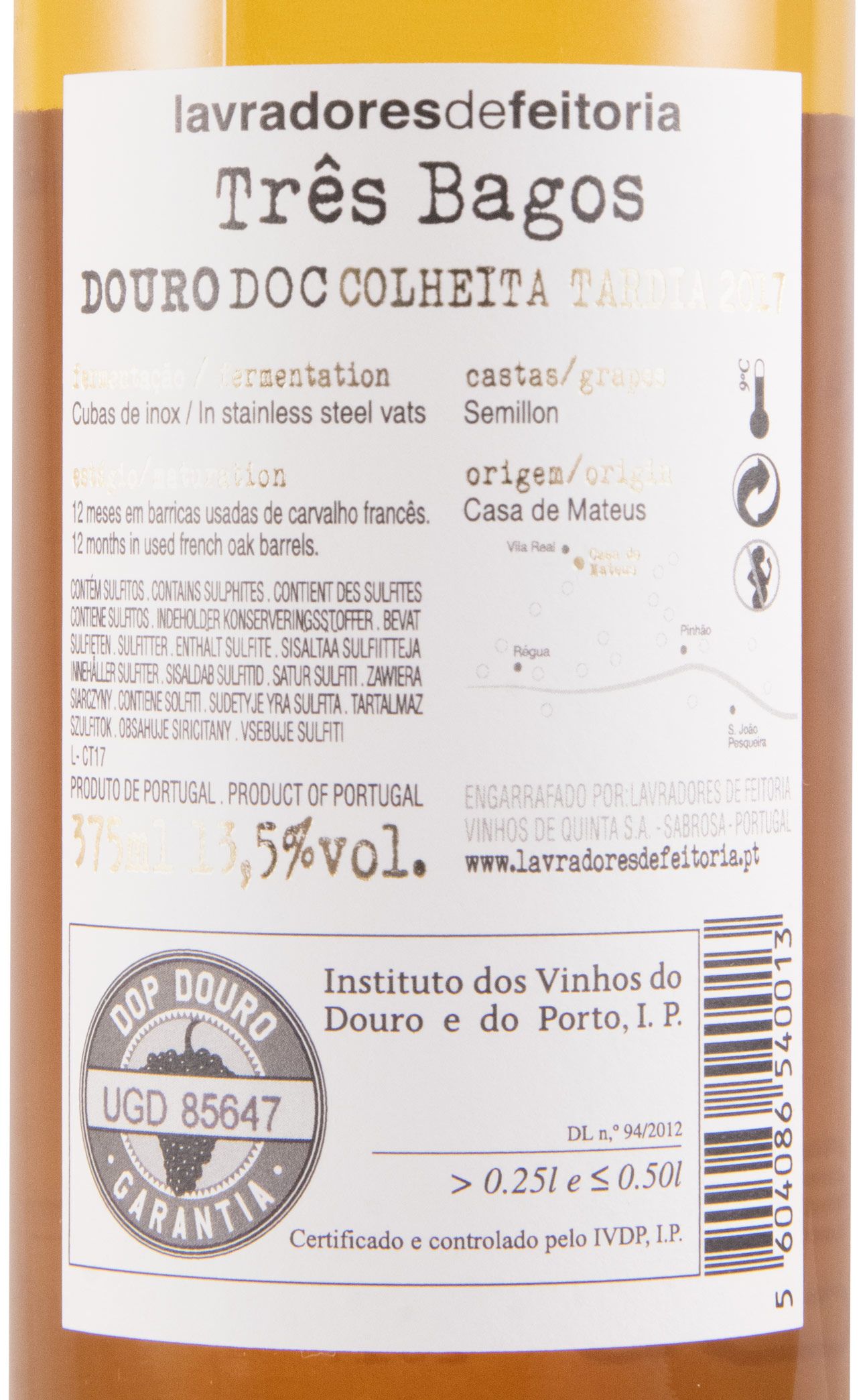 2017 Três Bagos Colheita Tardia branco 37,5cl
