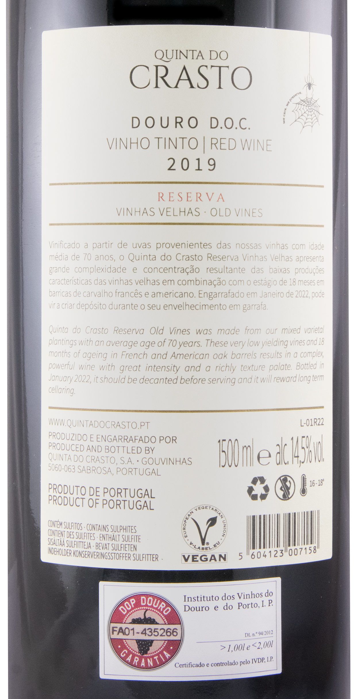 2019 Quinta do Crasto Vinhas Velhas Reserva tinto 1,5L