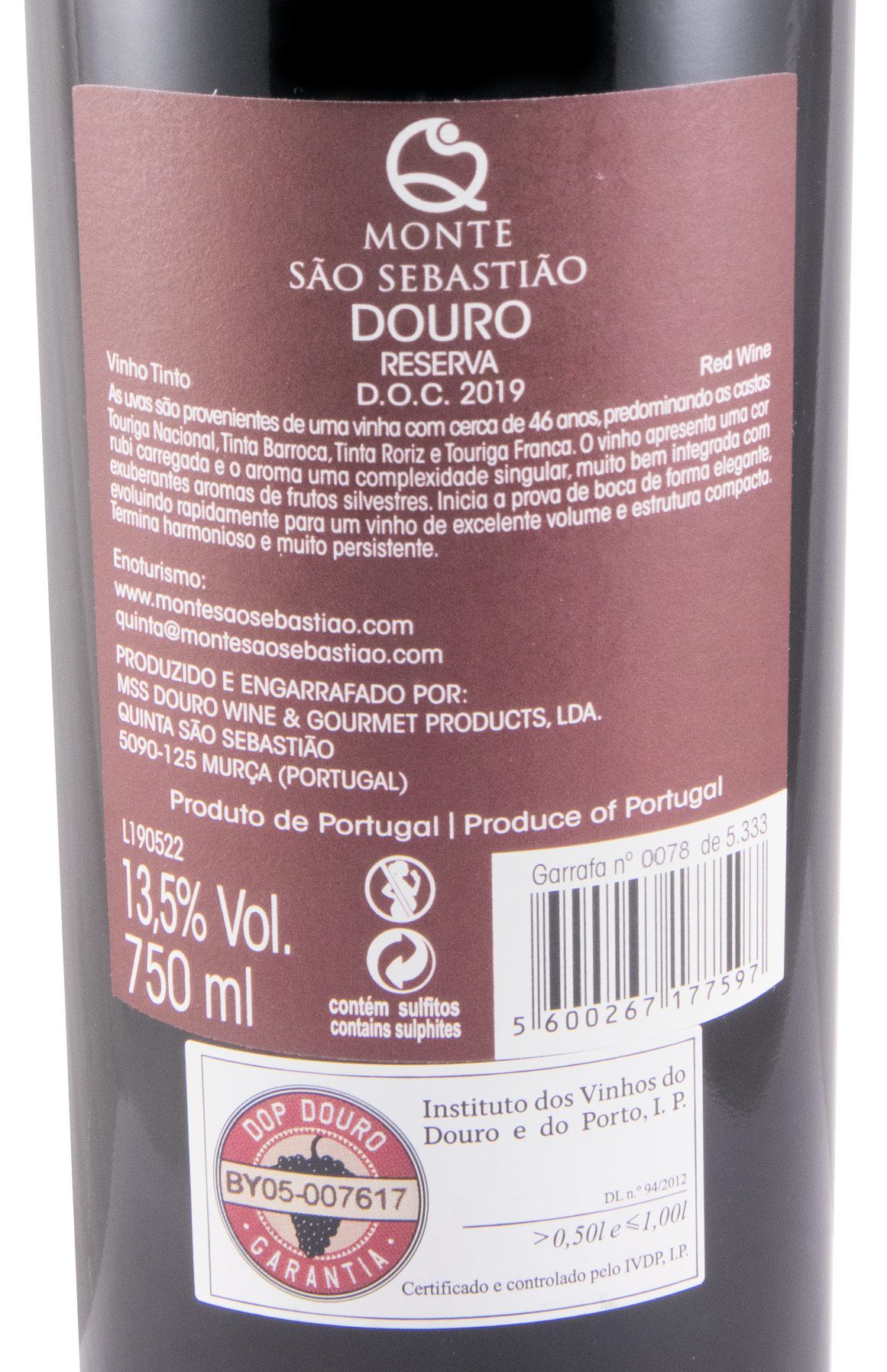 2019 Monte São Sebastião Reserva red