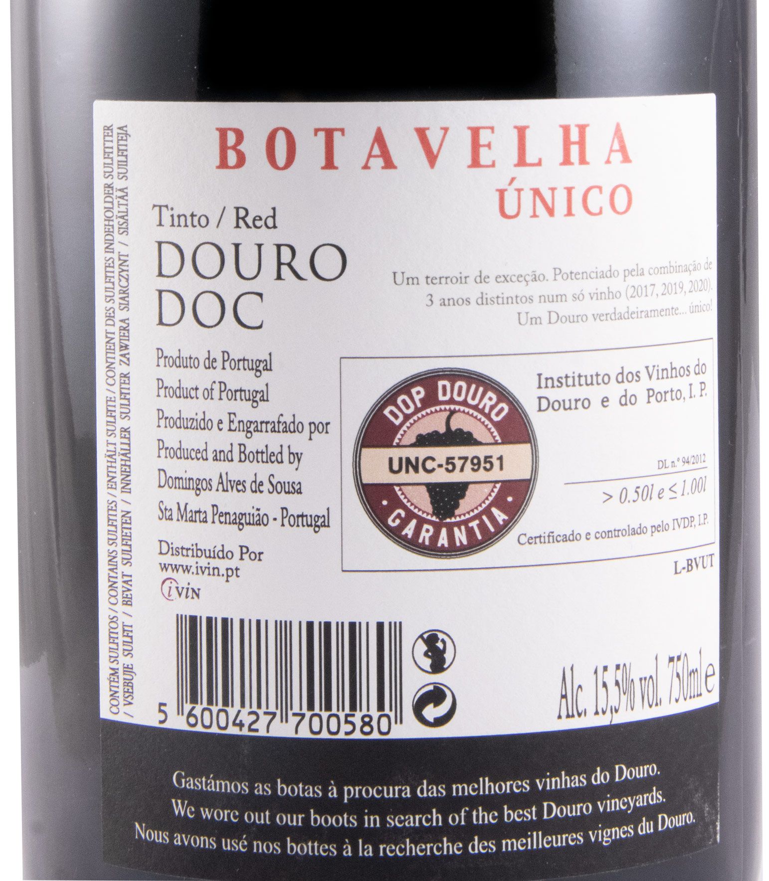 Bota Velha Único Lote 2017, 2019, 2020 tinto