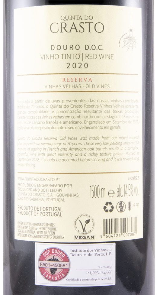 2020 Quinta do Crasto Vinhas Velhas Reserva tinto 1,5L