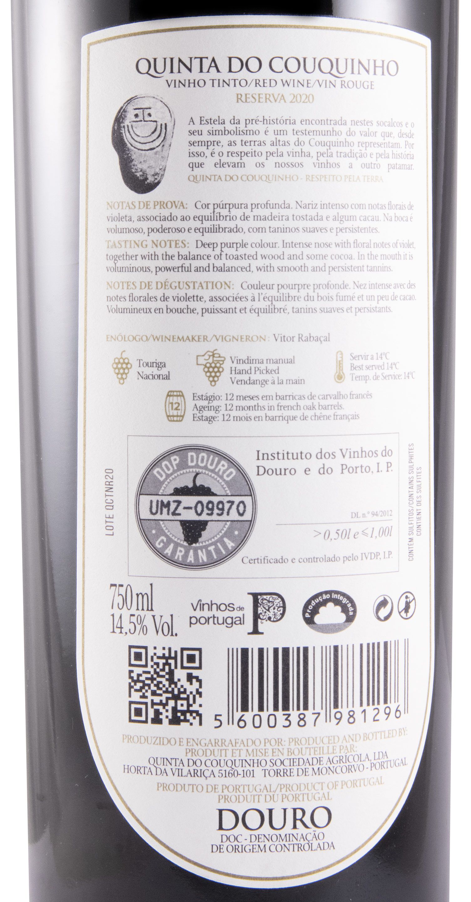 2020 Quinta do Couquinho Touriga Nacional Reserva red