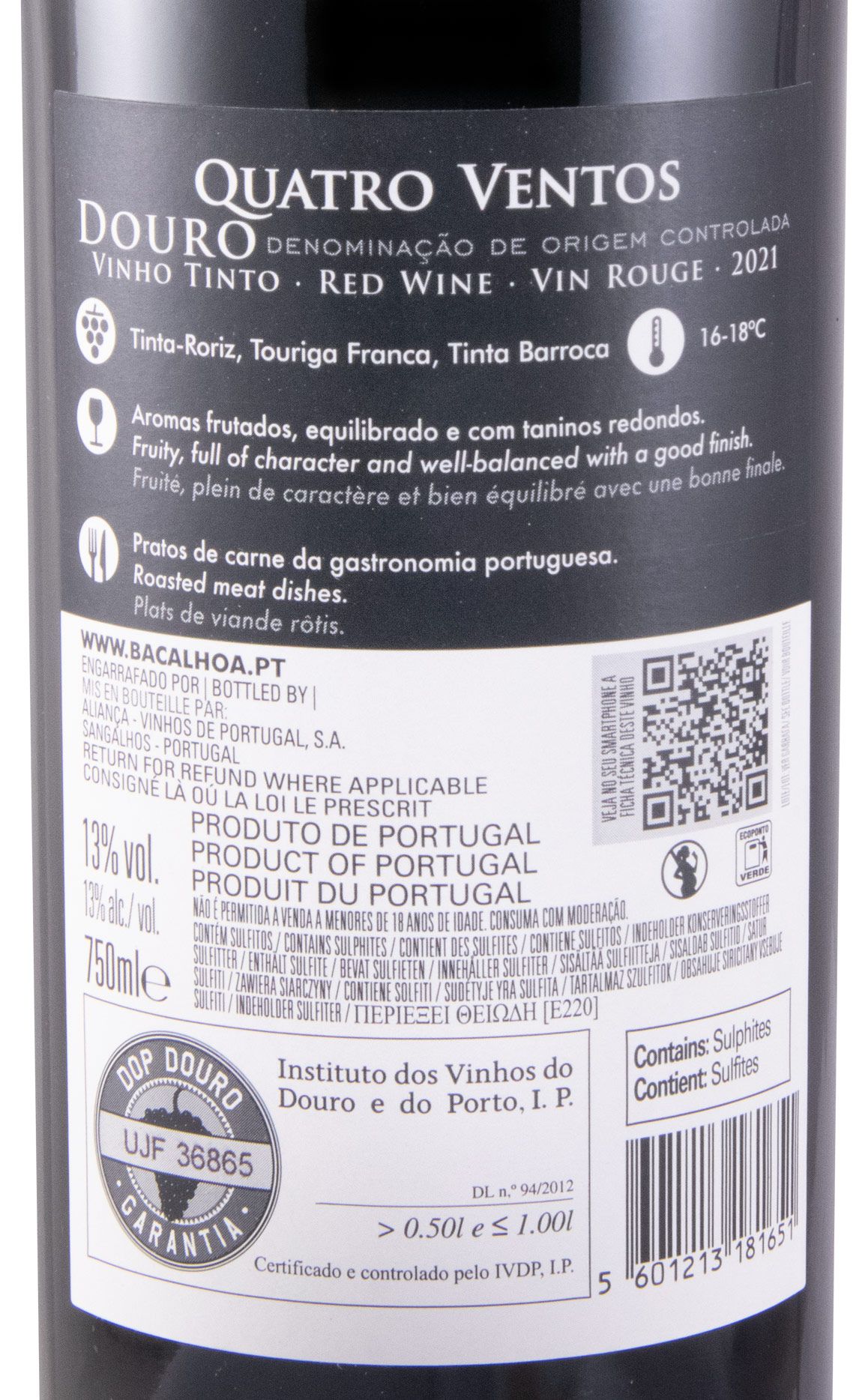 2021 Quatro Ventos tinto (rótulo danificado)