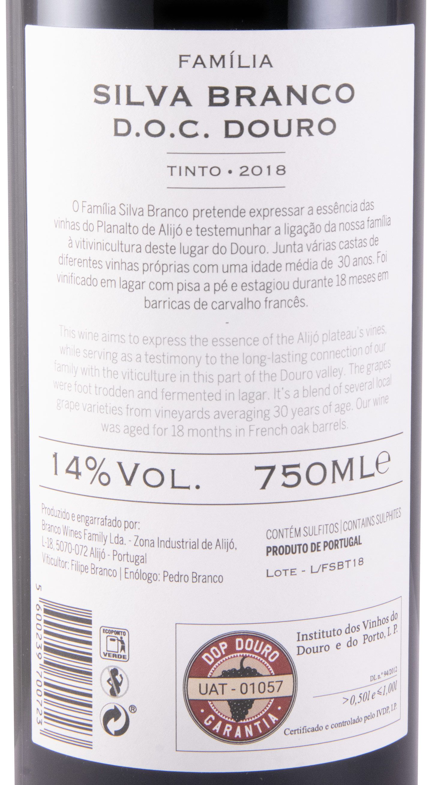 2018 Família Silva Branco red