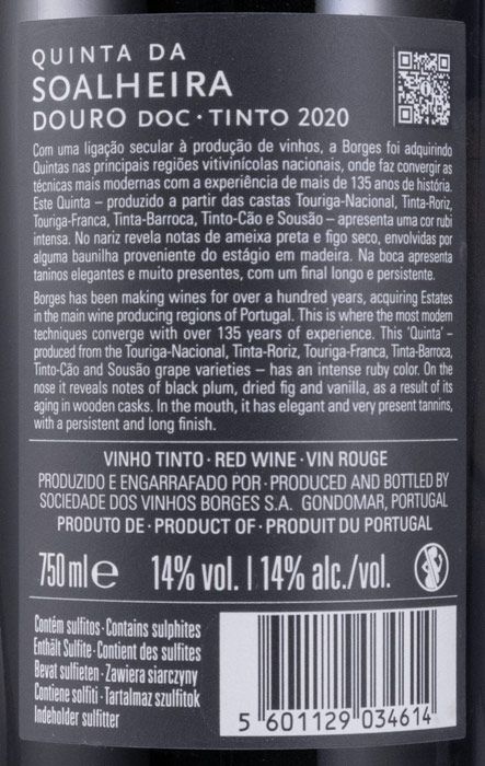 2020 Borges Quinta da Soalheira red