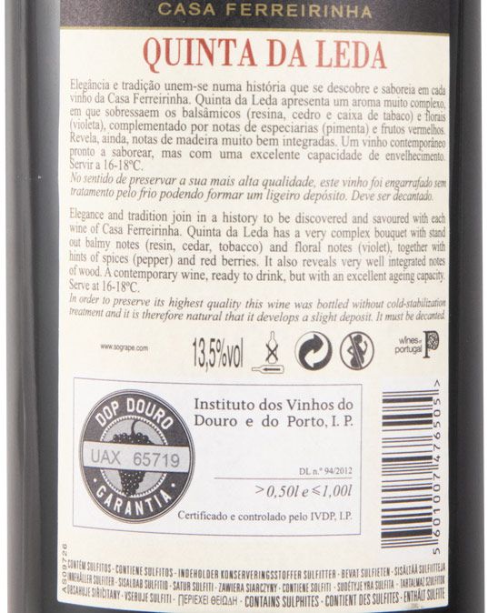 2019 Casa Ferreirinha Quinta da Leda tinto