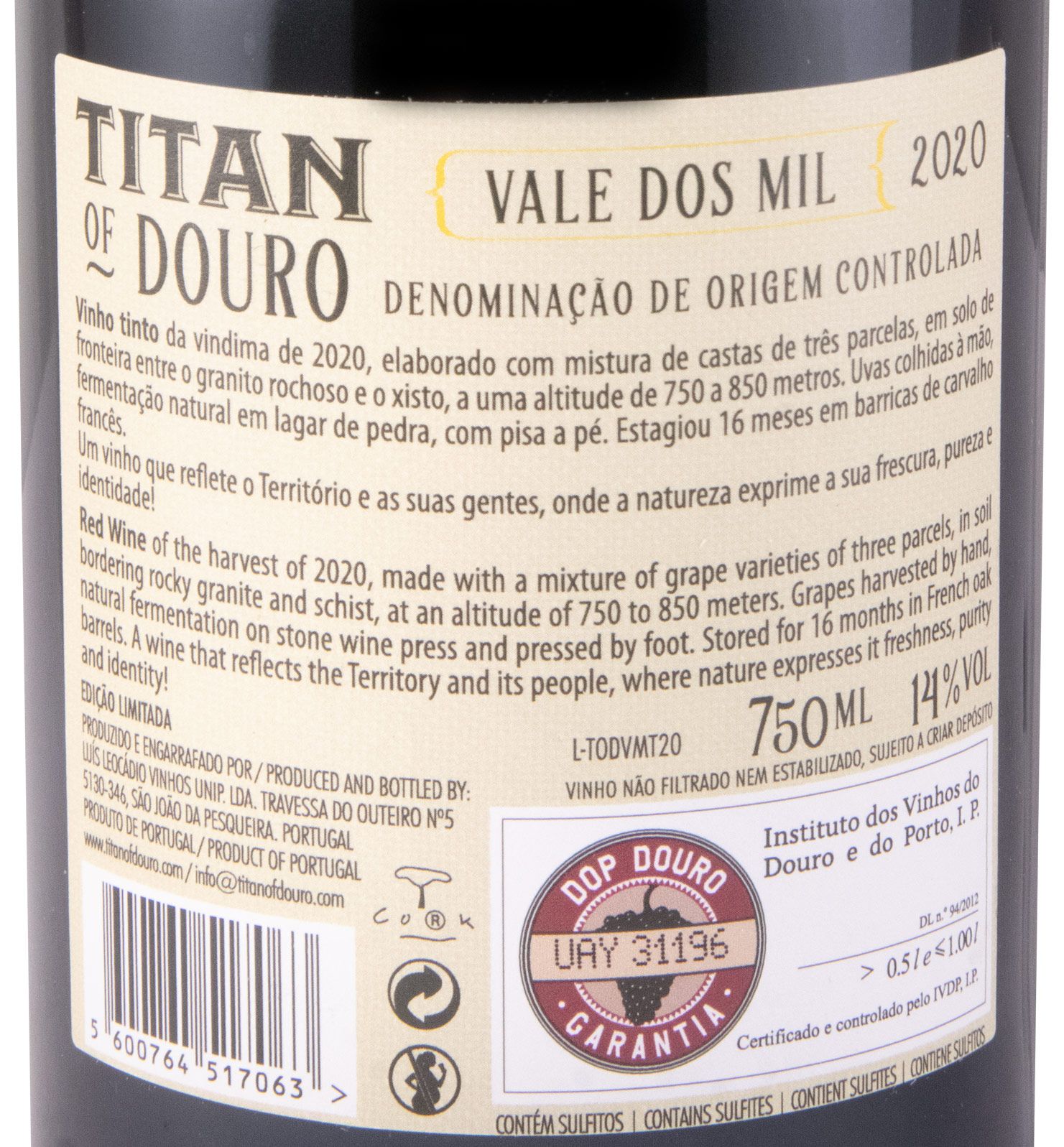 2020 Titan of Douro Vale dos Mil tinto