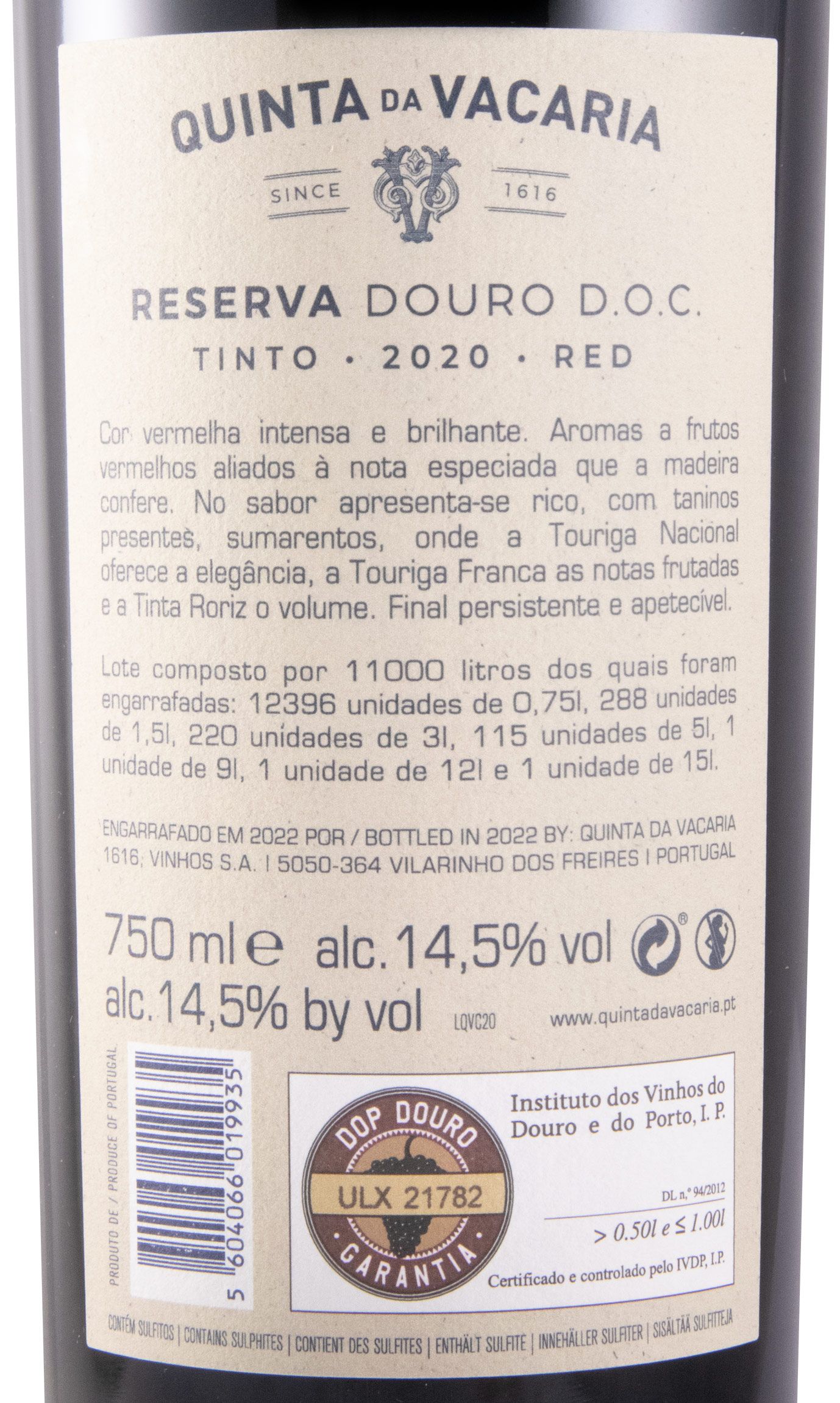 2020 Quinta da Vacaria Reserva tinto
