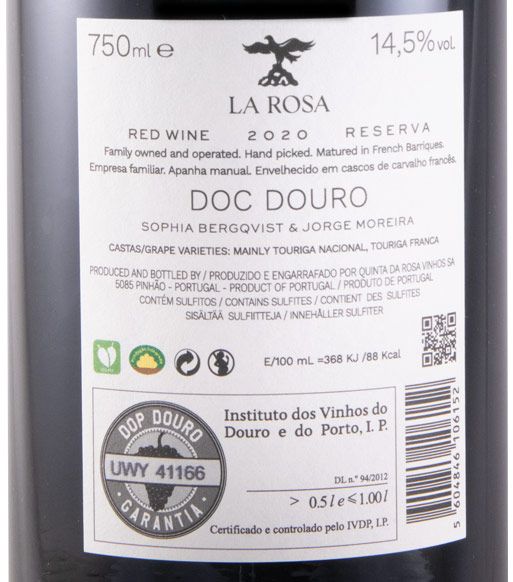 2020 La Rosa Reserva tinto