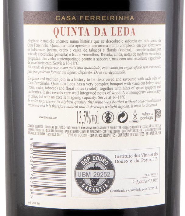 2019 Casa Ferreirinha Quinta da Leda tinto 1,5L