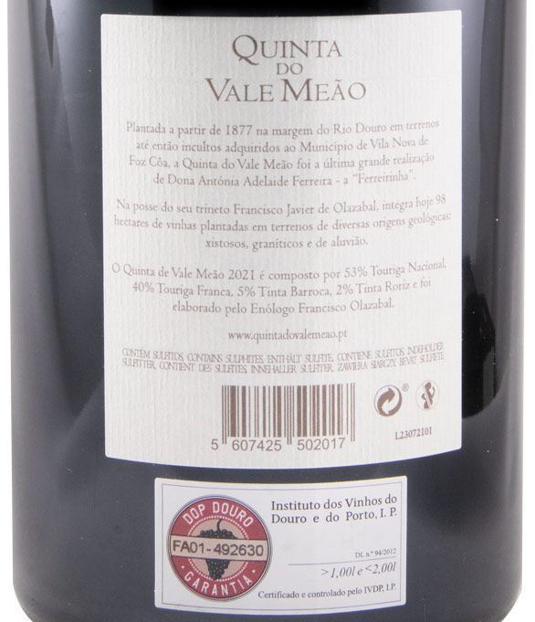 2021 Quinta do Vale Meão red 1.5L