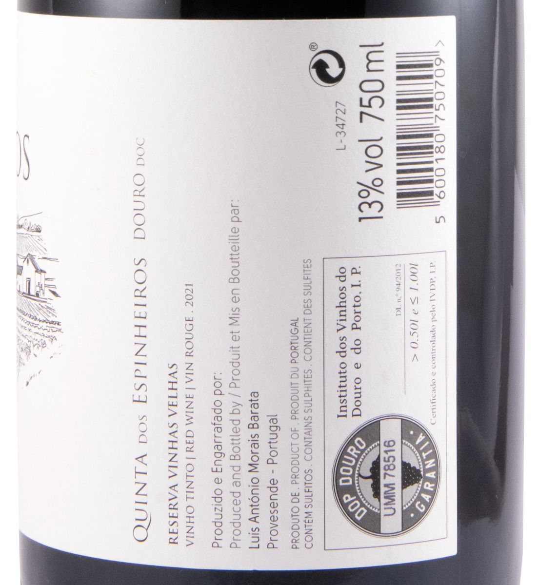 2021 Quinta dos Espinheiros Vinhas Velhas Reserva tinto