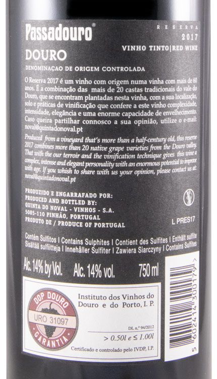 2017 Quinta do Passadouro Reserva tinto