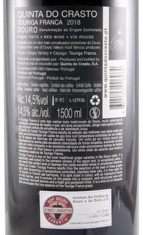 2018 Quinta do Crasto Touriga Franca tinto 1,5L