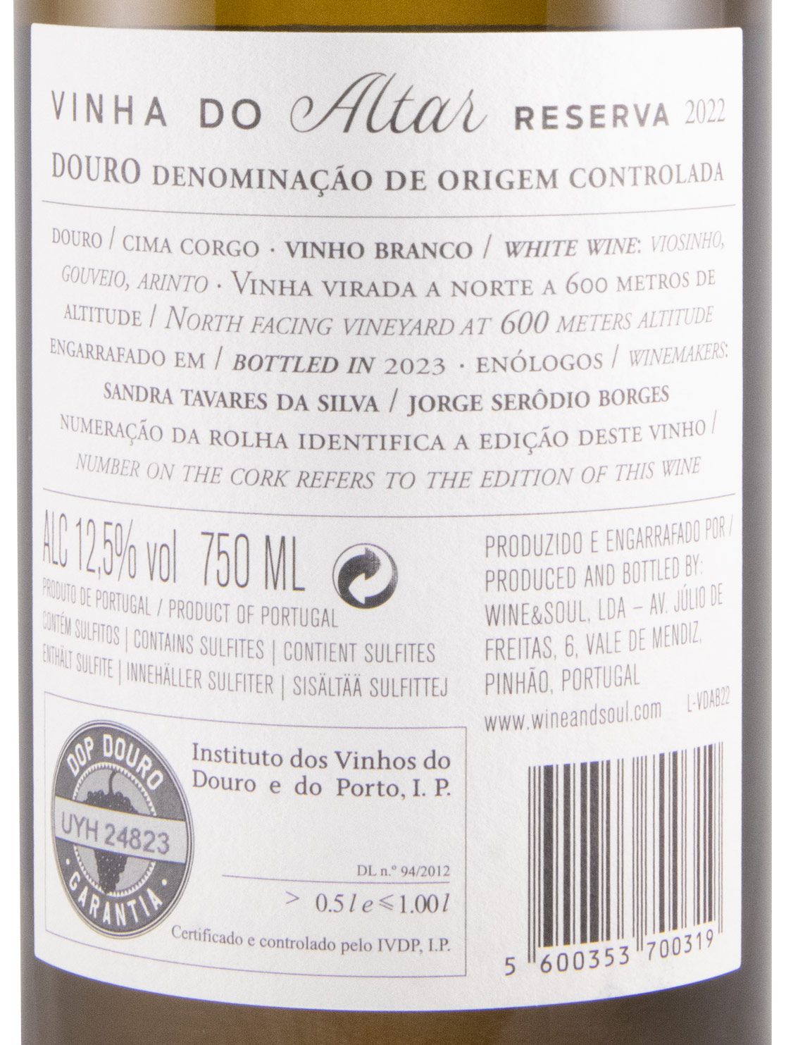 2022 Wine & Soul Vinha do Altar Reserva branco
