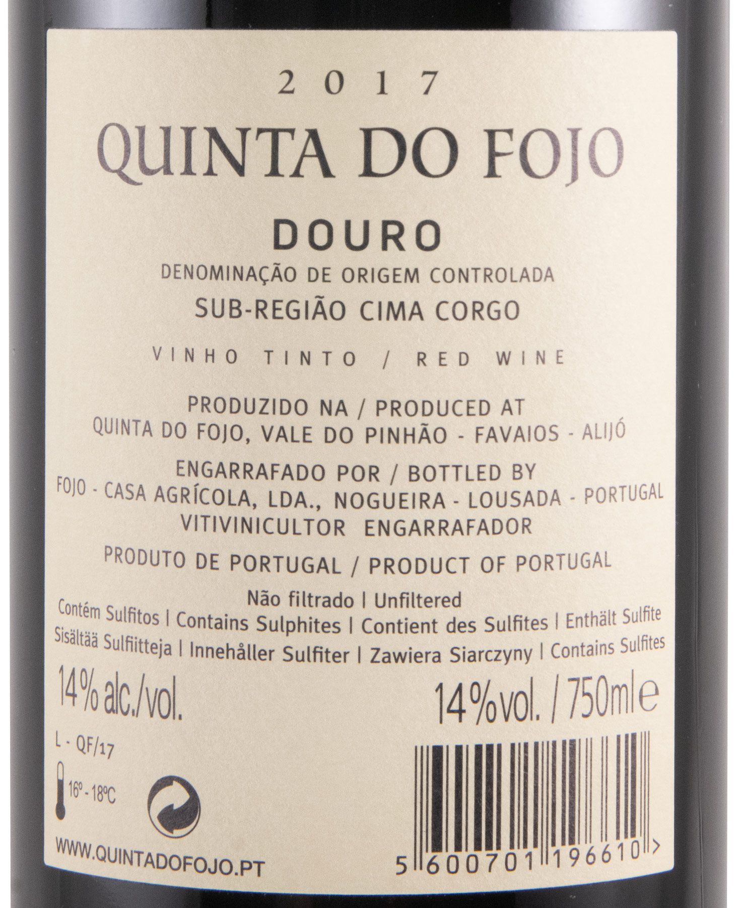 2017 Quinta do Fojo red