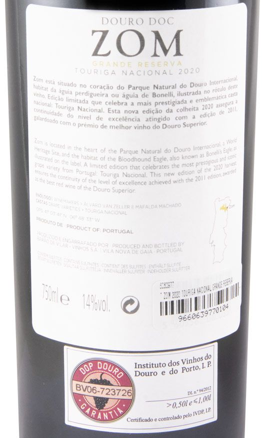 2020 Zom Touriga Nacional Grande Reserva red