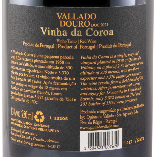 2021 Vallado Vinha da Coroa tinto