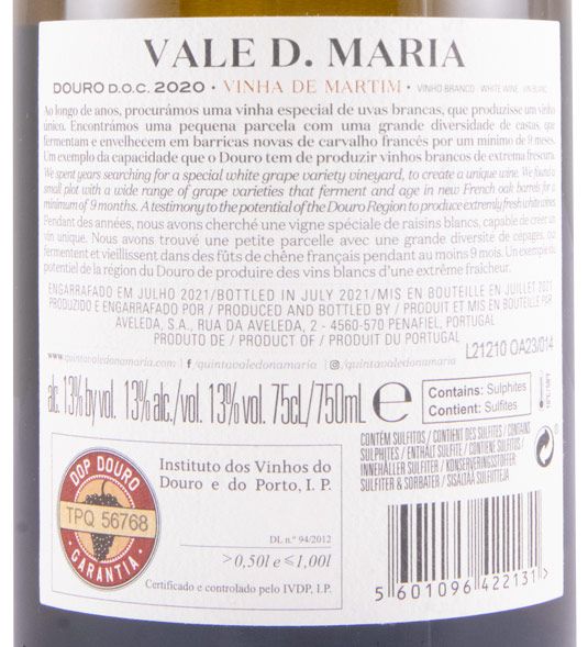2020 Vale D. Maria Vinha de Martim branco