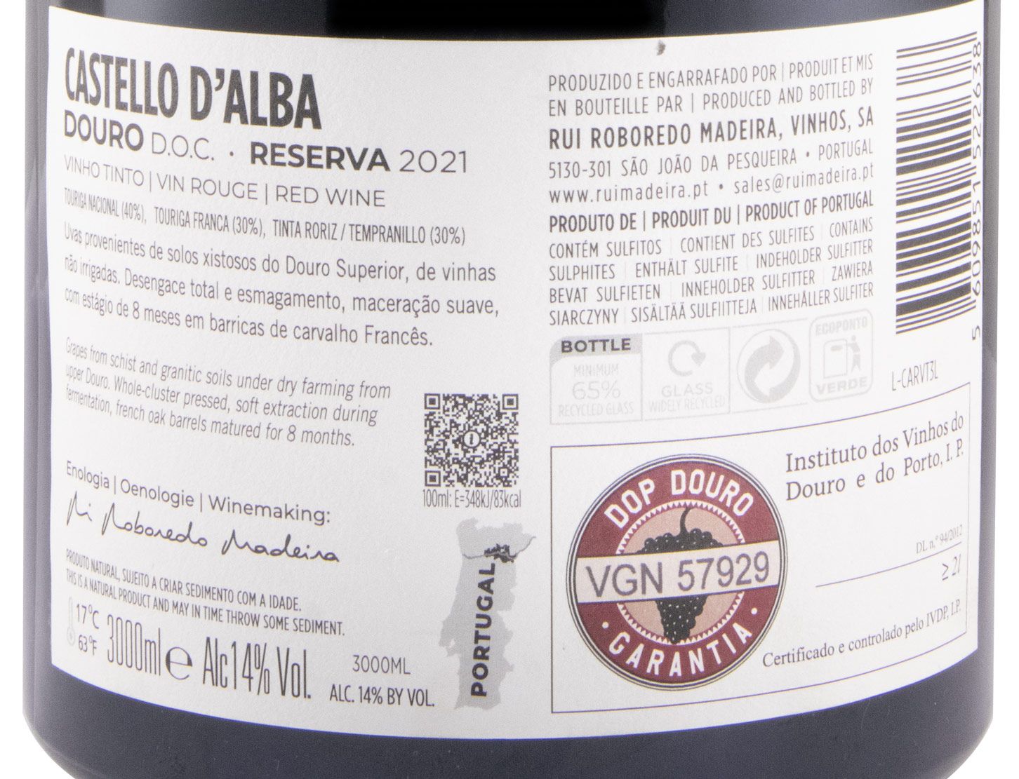 2021 Castello D'Alba Reserva tinto 3L
