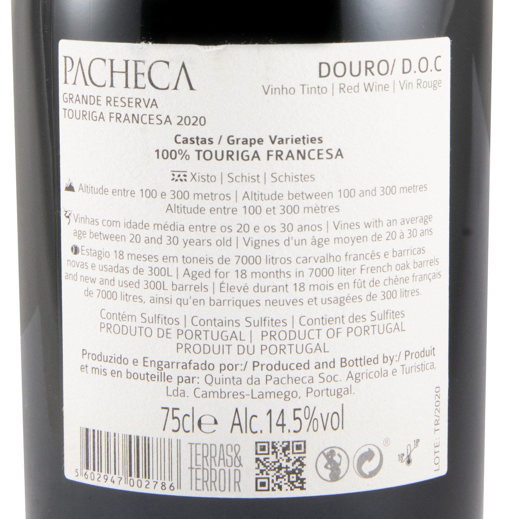 2020 Pacheca Touriga Francesa Grande Reserva tinto