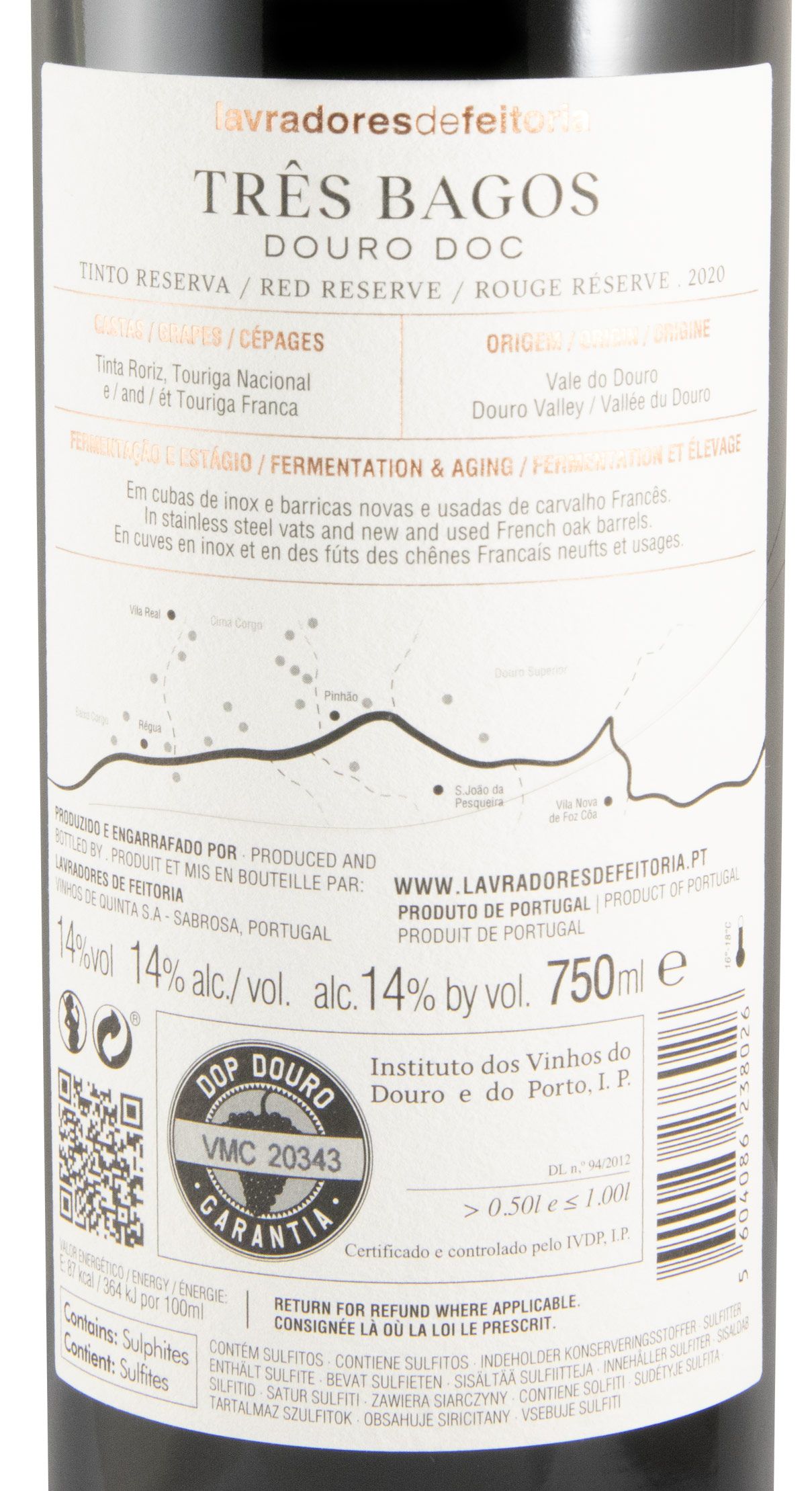 2020 Lavradores de Feitoria Três Bagos Reserva tinto