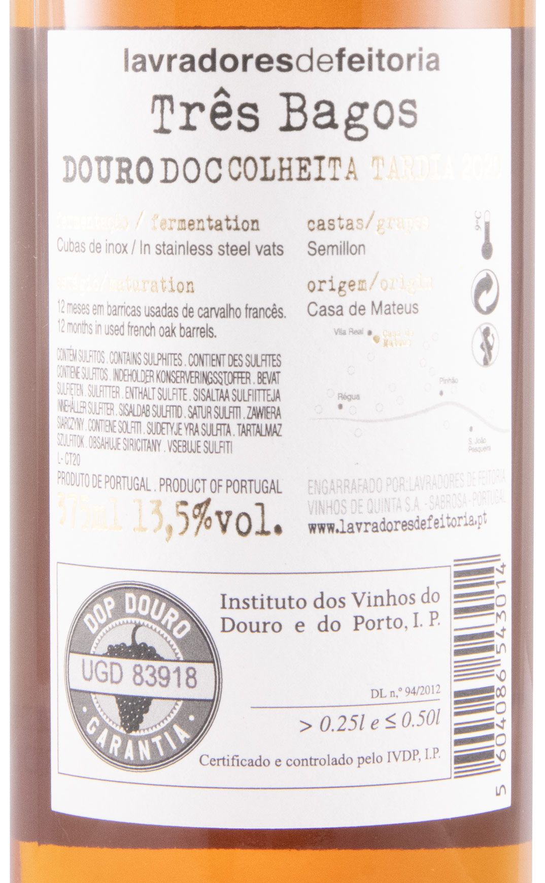 2020 Lavradores de Feitoria Três Bagos Late Harvest white 37.5cl
