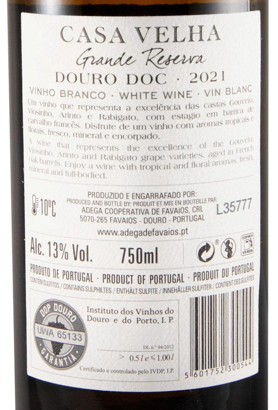 2021 Casa Velha Grande Reserva branco