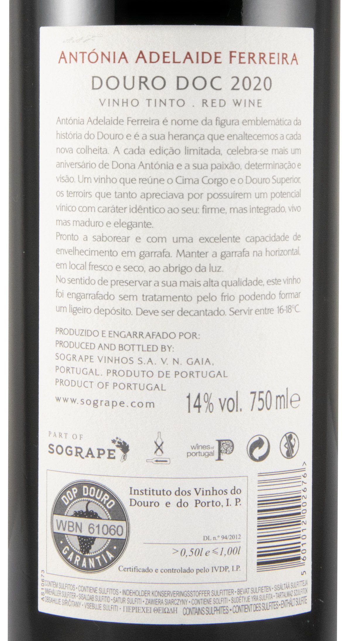 2020 Casa Ferreirinha Antonia Adelaide Ferreira red
