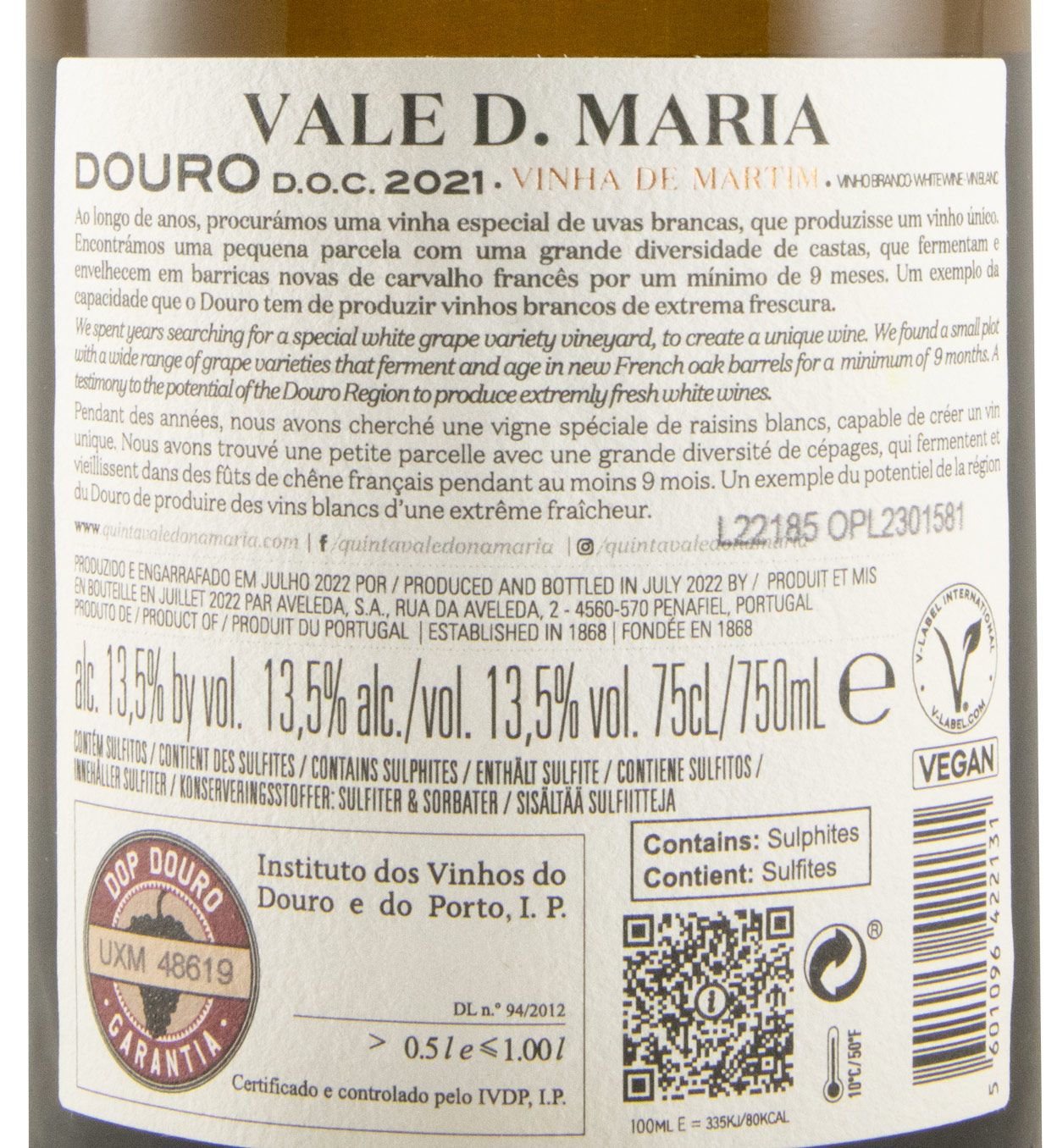 2021 Vale D. Maria Vinha de Martim branco