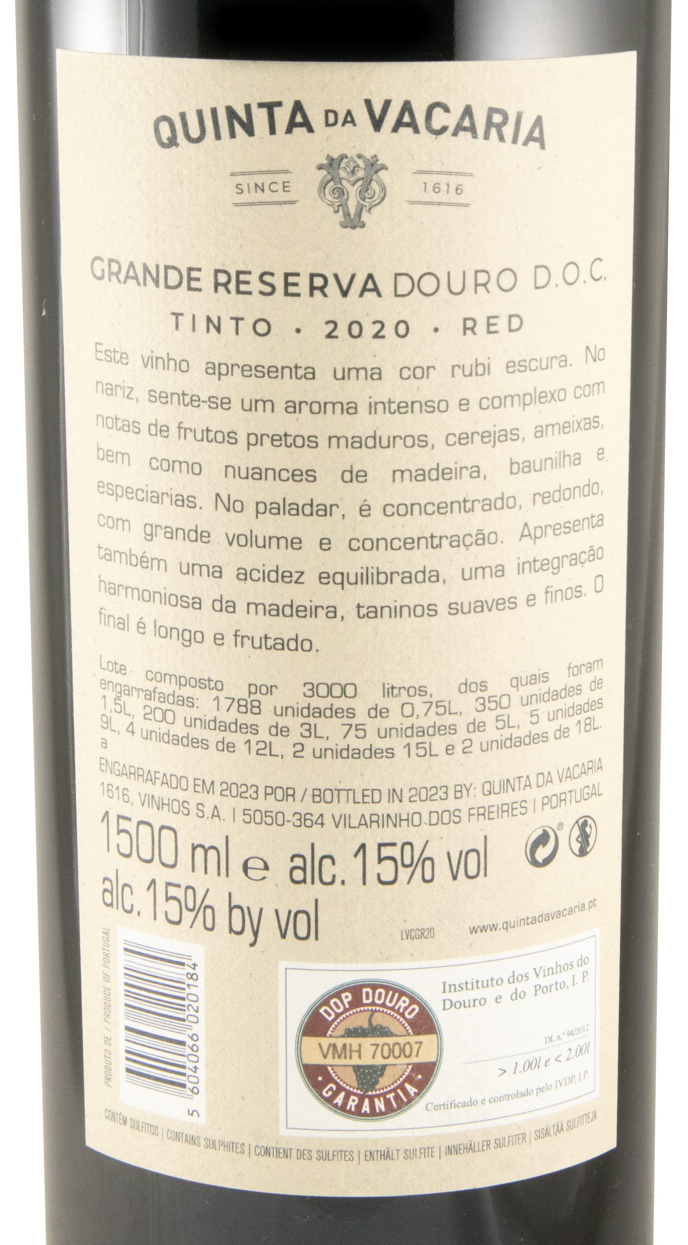 2020 Quinta da Vacaria Grande Reserva tinto 1,5L