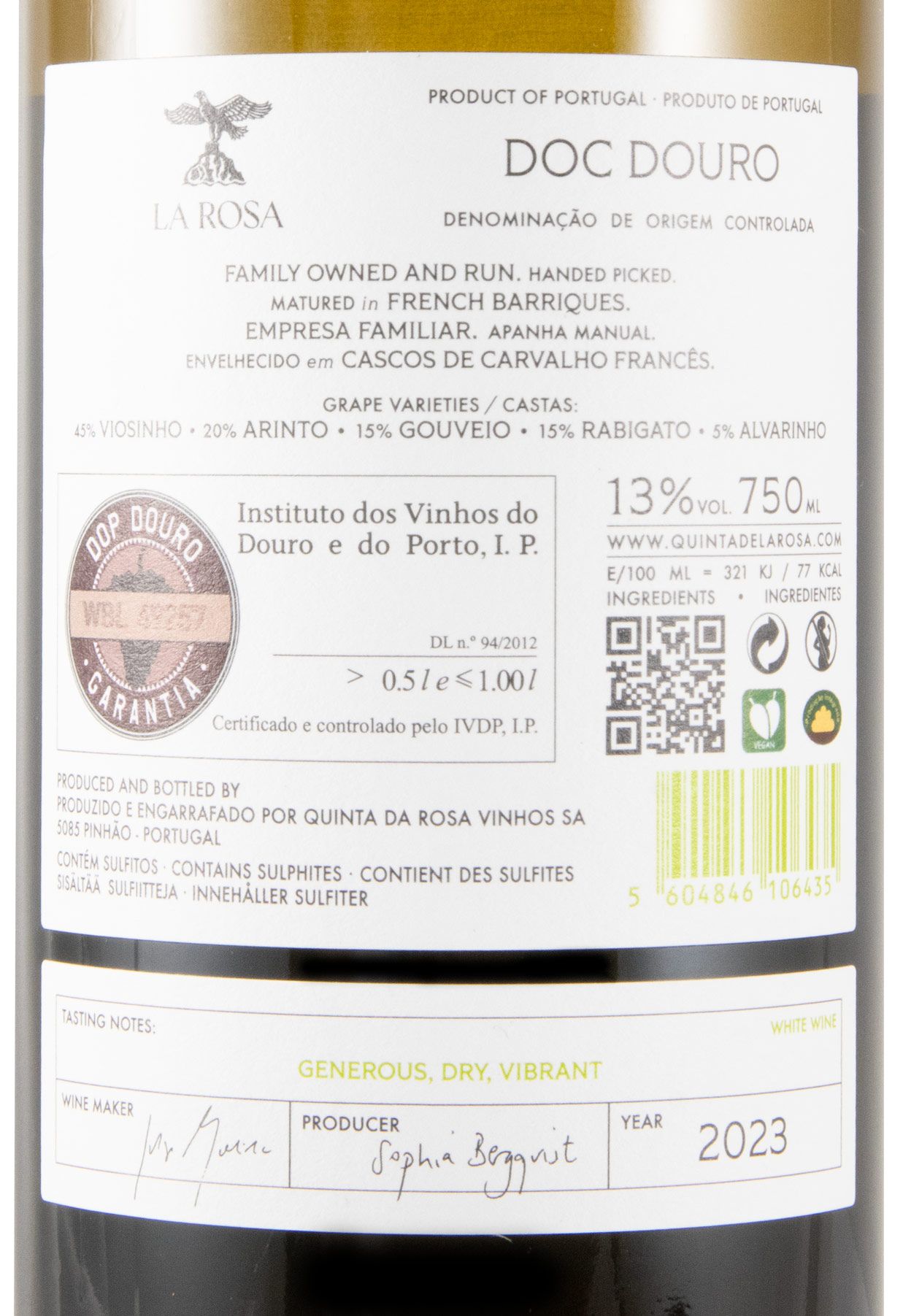 2023 La Rosa Reserva white