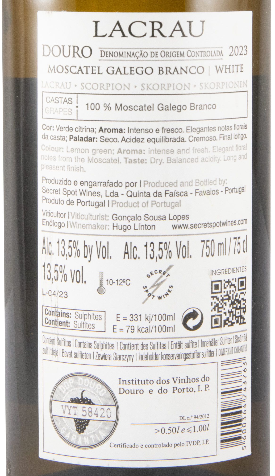 2023 Lacrau Moscatel Galego white