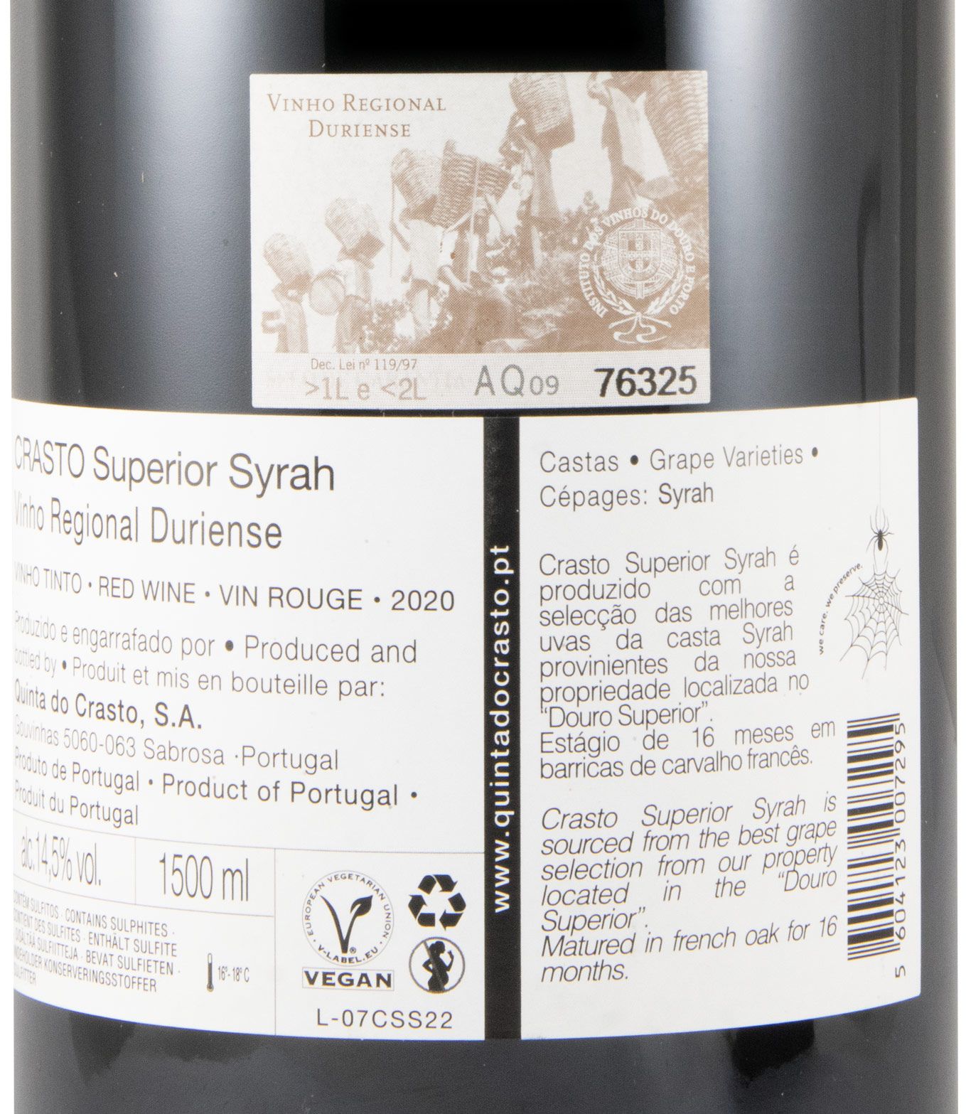 2020 Crasto Superior Syrah tinto 1,5L
